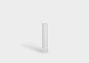 QuadroPack: embalagem em forma de tubo quadrado telescópico, com comprimento ajustável e travável.